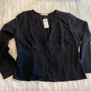 Black Abercrombie Long Sleeve V neck Top